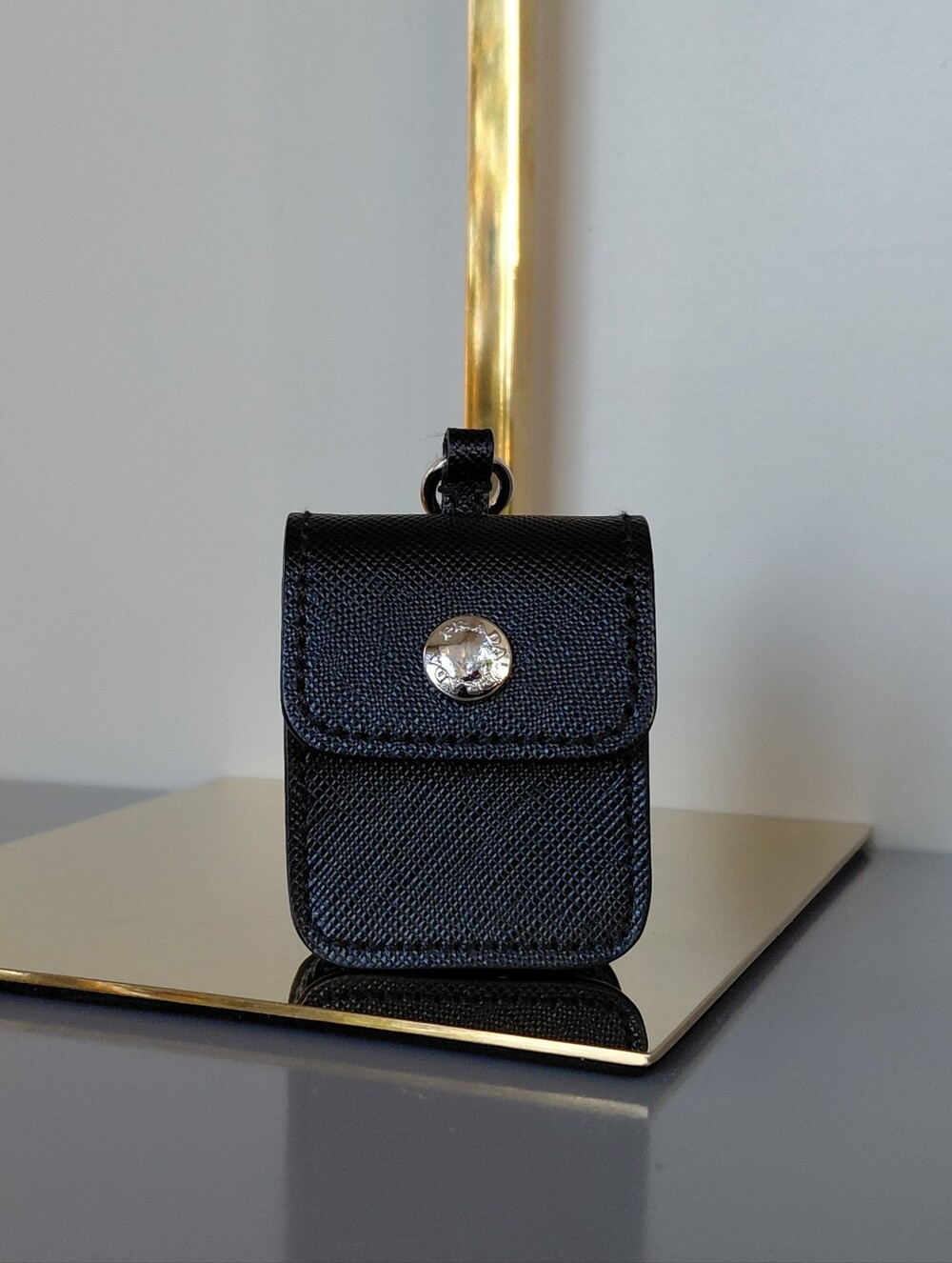 Prada Black Mini Pouch with Silver Accent